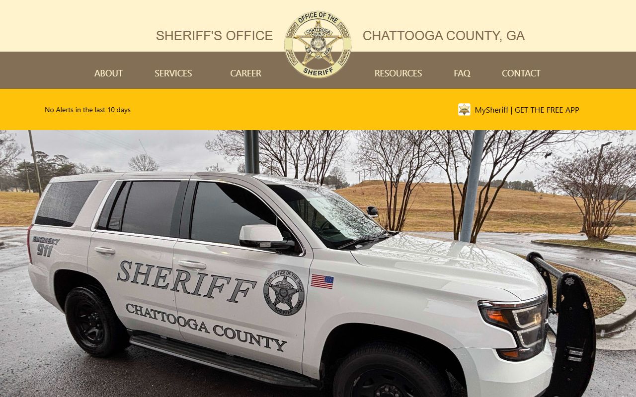 Chattooga County sheriff inmate population website and MySheriff app prompt